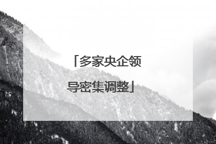 多家央企领导密集调整