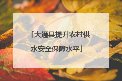 大通县提升农村供水安全保障水平