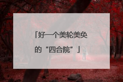 好一个美轮美奂的“四合院”