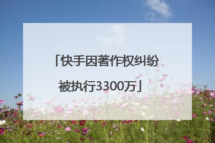 快手因著作权纠纷被执行3300万