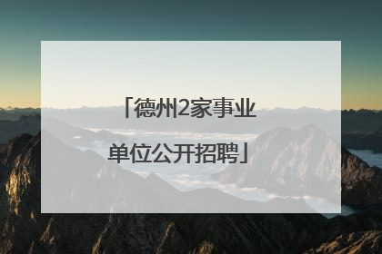 德州2家事业单位公开招聘