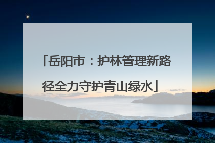 岳阳市：护林管理新路径全力守护青山绿水