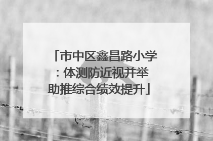 市中区鑫昌路小学：体测防近视并举 助推综合绩效提升