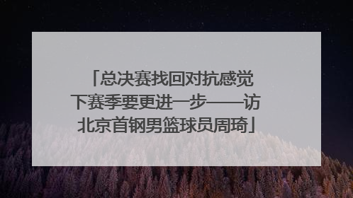 总决赛找回对抗感觉 下赛季要更进一步——访北京首钢男篮球员周琦
