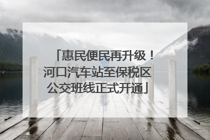 惠民便民再升级！河口汽车站至保税区公交班线正式开通