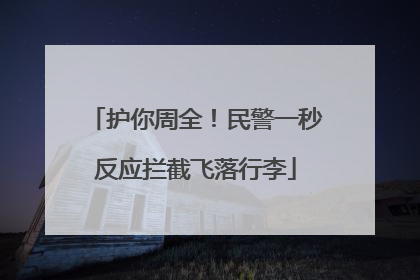护你周全！民警一秒反应拦截飞落行李