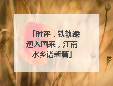 时评：铁轨逶迤入画来，江南水乡谱新篇