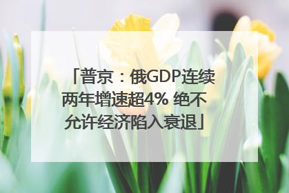 普京：俄GDP连续两年增速超4% 绝不允许经济陷入衰退