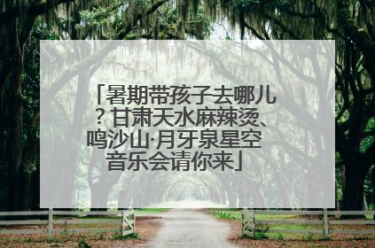 暑期带孩子去哪儿？甘肃天水麻辣烫、鸣沙山·月牙泉星空音乐会请你来