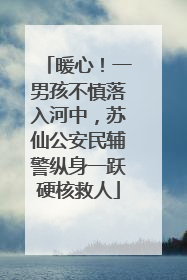 暖心！一男孩不慎落入河中，苏仙公安民辅警纵身一跃硬核救人
