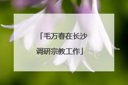 毛万春在长沙调研宗教工作
