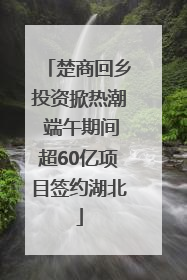 楚商回乡投资掀热潮 端午期间超60亿项目签约湖北