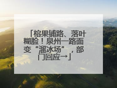 榕果铺路、落叶糊脸！泉州一路面变“溜冰场”，部门回应→