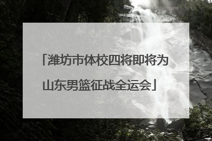 潍坊市体校四将即将为山东男篮征战全运会