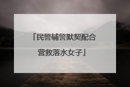 民警辅警默契配合 营救落水女子
