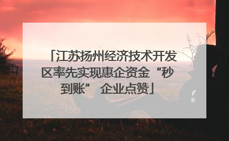 江苏扬州经济技术开发区率先实现惠企资金“秒到账” 企业点赞