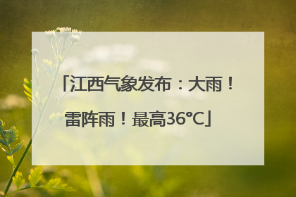 江西气象发布：大雨！雷阵雨！最高36°C