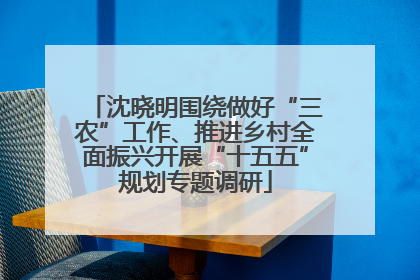 沈晓明围绕做好“三农”工作、推进乡村全面振兴开展“十五五”规划专题调研