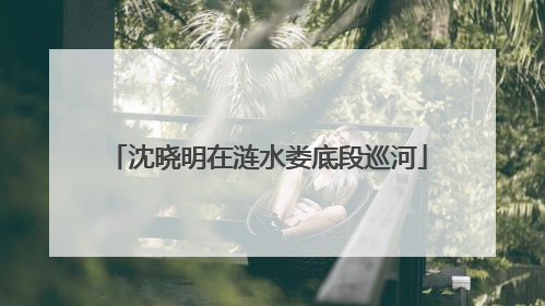 沈晓明在涟水娄底段巡河