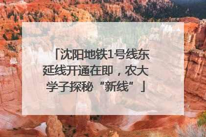 沈阳地铁1号线东延线开通在即，农大学子探秘“新线”