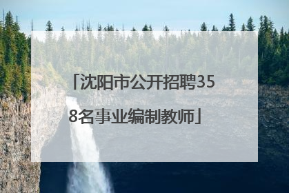 沈阳市公开招聘358名事业编制教师
