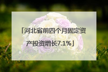 河北省前四个月固定资产投资增长7.1%