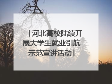河北高校陆续开展大学生就业引航示范宣讲活动