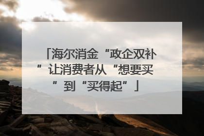 海尔消金“政企双补”让消费者从“想要买”到“买得起”