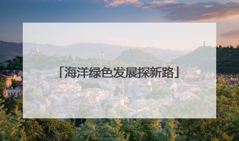 海洋绿色发展探新路