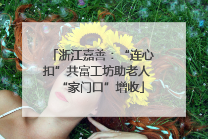 浙江嘉善：“连心扣”共富工坊助老人“家门口”增收