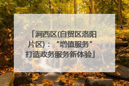 涧西区(自贸区洛阳片区)：“增值服务”打造政务服务新体验