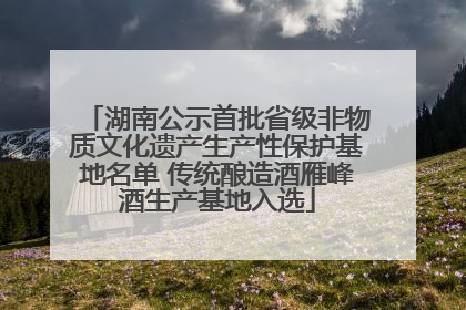 湖南公示首批省级非物质文化遗产生产性保护基地名单 传统酿造酒雁峰酒生产基地入选