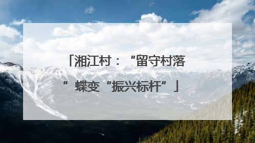 湘江村：“留守村落”蝶变“振兴标杆”