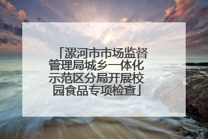 漯河市市场监督管理局城乡一体化示范区分局开展校园食品专项检查