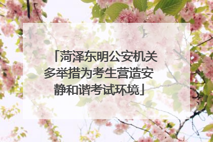 菏泽东明公安机关多举措为考生营造安静和谐考试环境