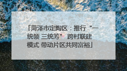 菏泽市定陶区：推行“一统领 三统筹” 跨村联建模式 带动片区共同富裕