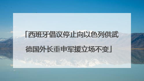 西班牙倡议停止向以色列供武 德国外长重申军援立场不变