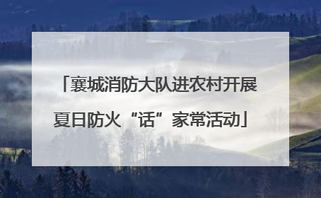 襄城消防大队进农村开展夏日防火“话”家常活动