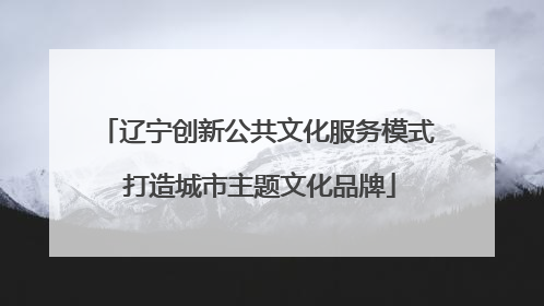 辽宁创新公共文化服务模式 打造城市主题文化品牌