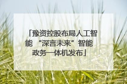豫资控股布局人工智能 “深言未来”智能政务一体机发布