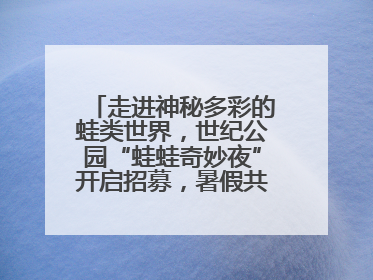 走进神秘多彩的蛙类世界，世纪公园“蛙蛙奇妙夜”开启招募，暑假共18场