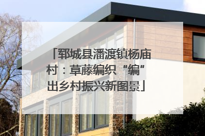 郓城县潘渡镇杨庙村：草藤编织“编”出乡村振兴新图景