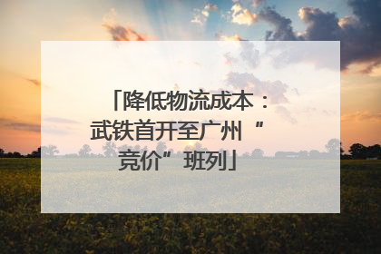 降低物流成本：武铁首开至广州“竞价”班列