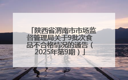 陕西省渭南市市场监督管理局关于9批次食品不合格情况的通告（2025年第9期）