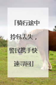 骑行途中拎包丢失，警民携手快速寻回