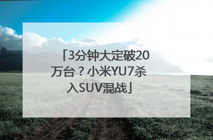 3分钟大定破20万台？小米YU7杀入SUV混战