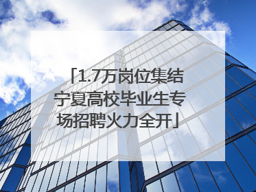 1.7万岗位集结 宁夏高校毕业生专场招聘火力全开