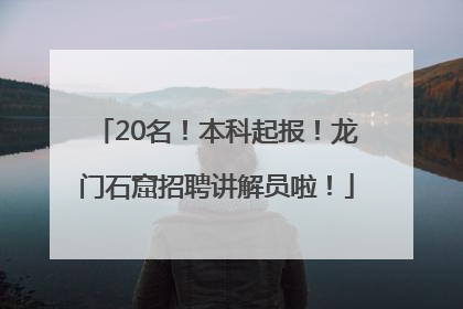 20名！本科起报！龙门石窟招聘讲解员啦！