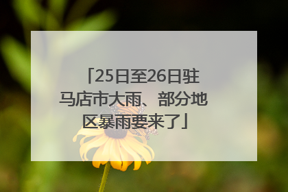 25日至26日驻马店市大雨、部分地区暴雨要来了